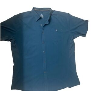 KUHL Shirt Mens XXL Blue Short Sleeve Button Up Born In The Mountains